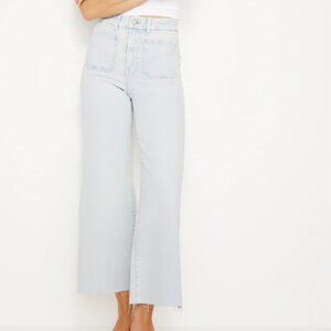 Good American SOFT-TECH GOOD WAIST CROPPED PALAZZO JEANS